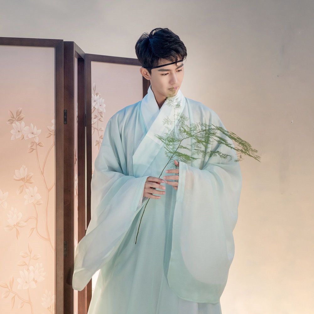 Hanfu Herren-Hemd mit großen Ärmeln, Herren-Ritteranzug