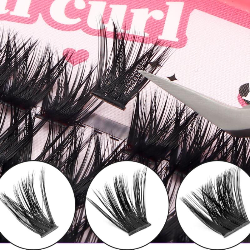 Individuelle Wimpernverlängerungen Flauschig Dicht Natürliche Büschel Falsche Wimpern Kit Segmentierte Wimpernverlängerung DIY Make-up Werkzeuge