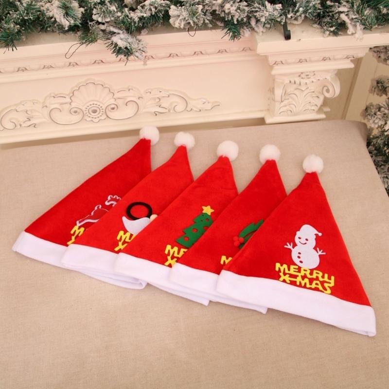 Set of 12 Christmas Party Santa Hat with Belt Decoration Festival Santa Hat For Holiday Celebration