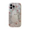 Korean Flower Rabbit Suitable for Iphone13 Apple 14 Mobile Phone Case 11 Cute Girl 15pro Max Bracket 16 Transparent