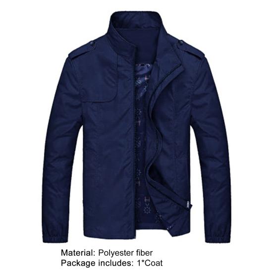 Düz Renk Erkek Montu Dik Yaka Üst İki Cep Fermuarlı Kapatma Sonbahar İçin Günlük Ceket