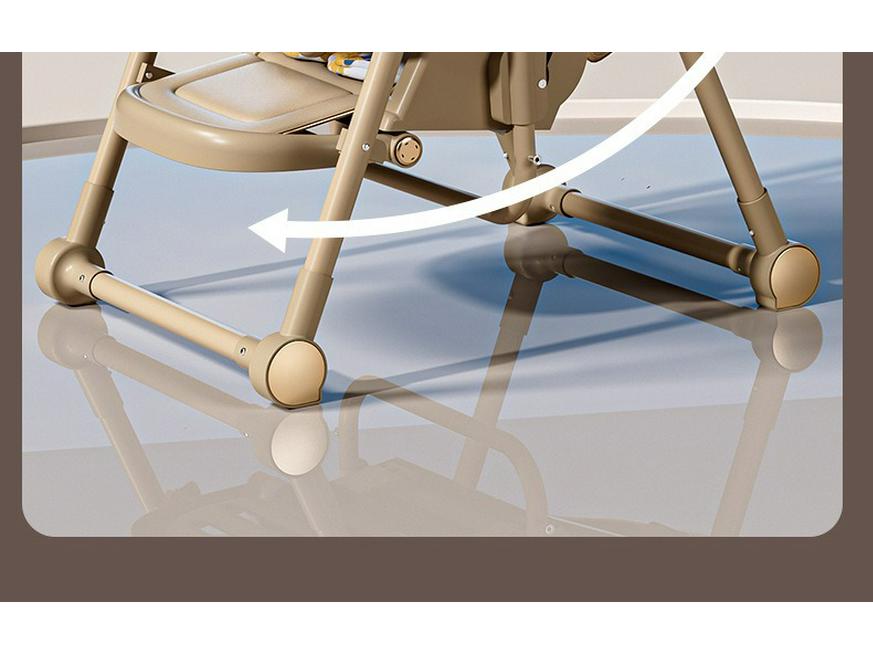 Multifunctional Baby High Chair: 2-in-1 Foldable Dining and Rocking Chair, Adjustable for Sitting and Lying, No Installation Needed.