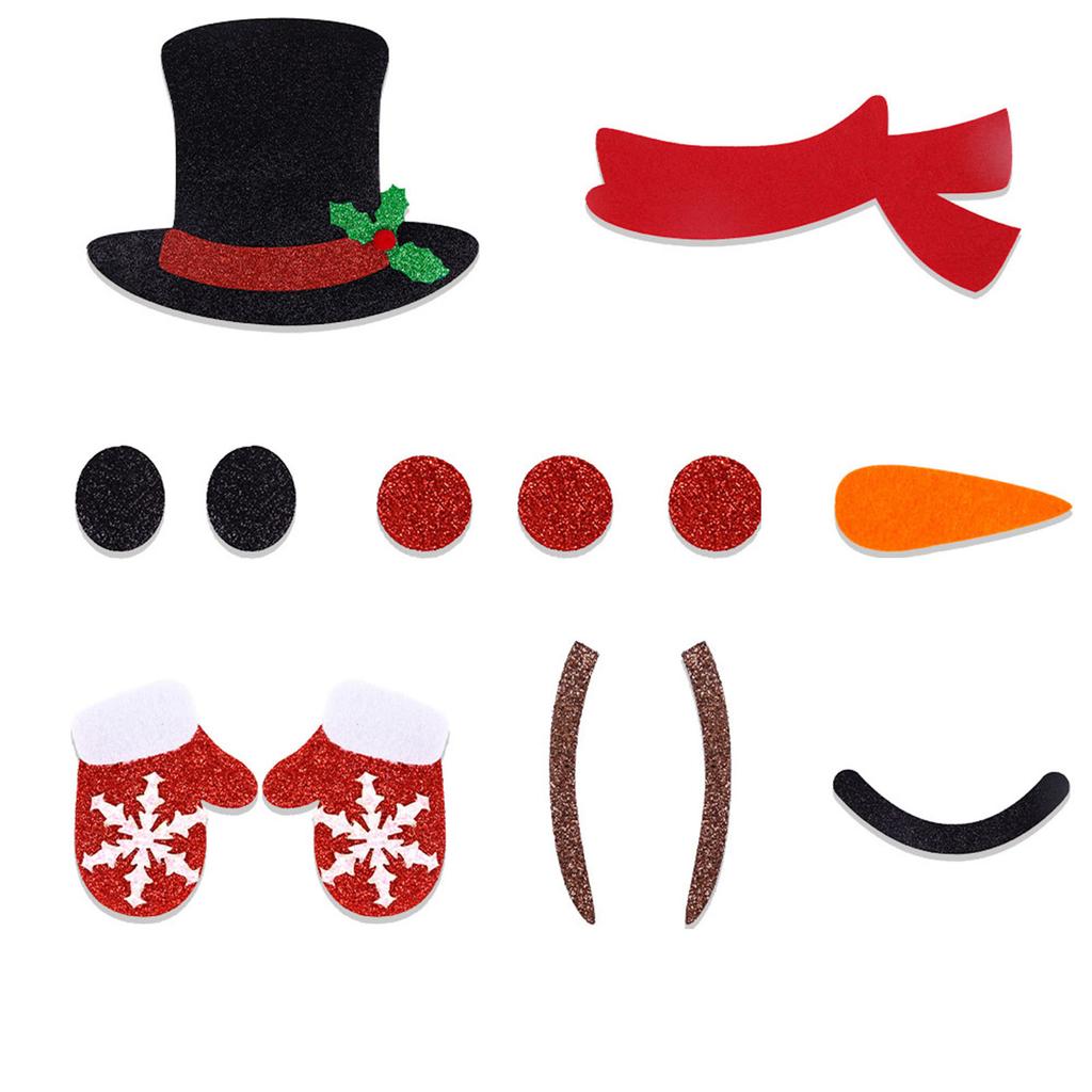 Cartoon Moose-Shape Door Stickers Felt Cloth Christmas Cute Exquisite Door Pasters For Xmas Window Decoration