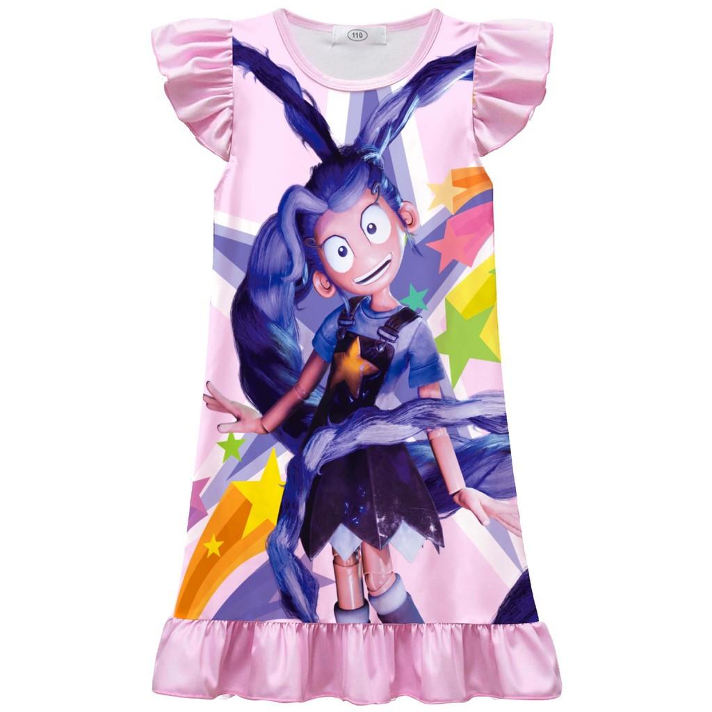 82621 Kids Girls Bobi Time Lily Printed Ruffle Casual Dress