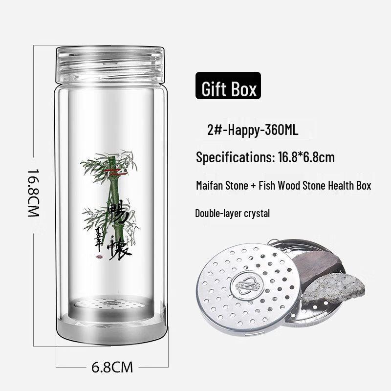 Noah Double-Wall Glass Tea Tumbler with Lid