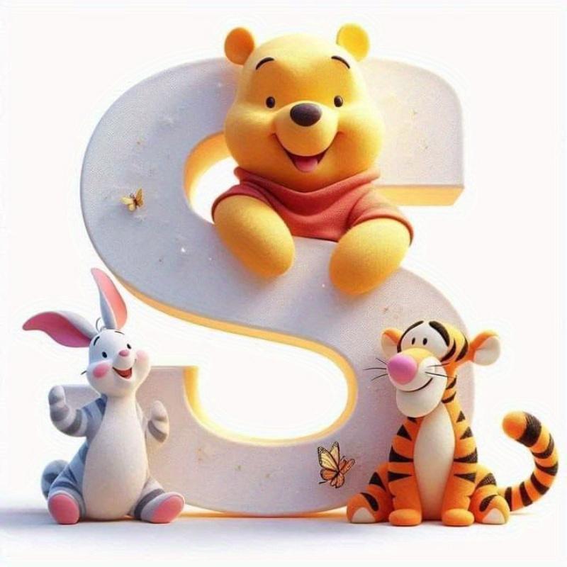 Full Drill Diamond Mosaic Winnie Pooh DIY Cartoon Painting Piglet Cross Stitch Tigger 26 Letters Embroidery Home Decor