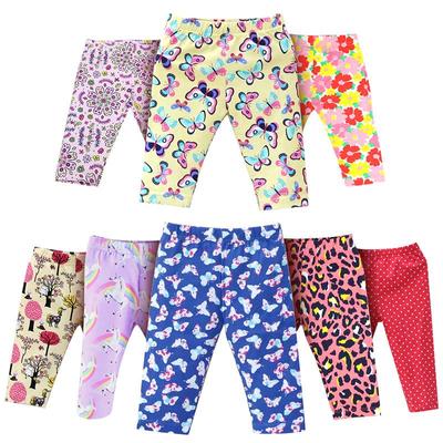 Baby Mädchen Cropped Hosen 5 Teile/los Und 3 Teile/los Kid Schöne Lange Hosen Kinder Gedruckt Elastische Neugeborene Kleidung Weihnachten Taille Knie länge Hosen