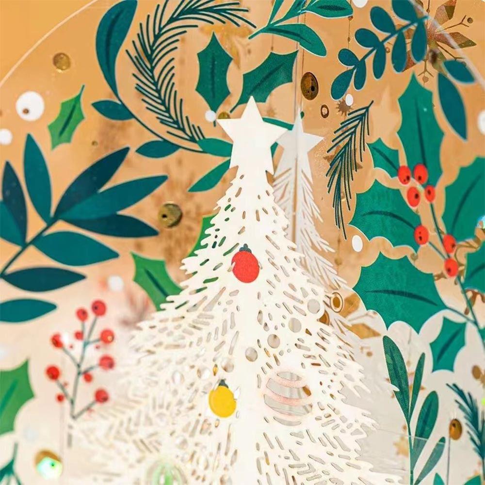 with Envelope Christmas 3D Greeting Card Paper Paper Carving Postcard  Festival