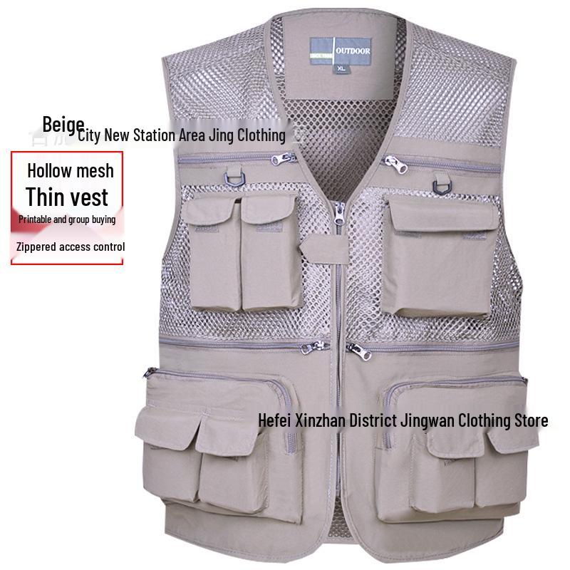 Men's Summer Mesh Multi-Pocket Fishing Vest – Outdoor Lightweight Sleeveless Jacket