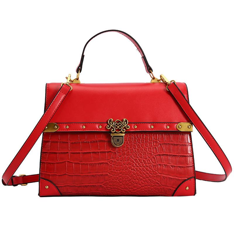 Crocodile transport bags for women large capacity shoulder bags rivets large casual crossbody bag