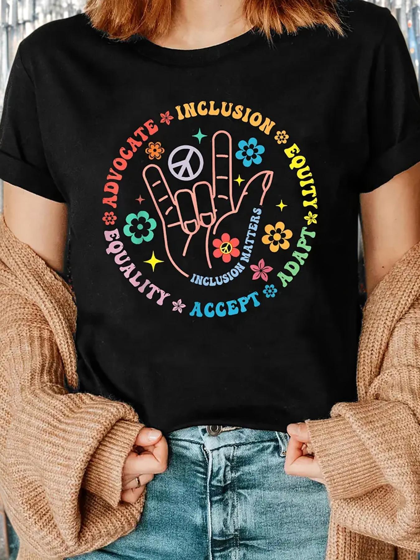 Advocate Inclusion Equity Adapt Equality Accept T-shirt XL