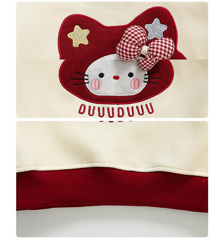 Girls' 2025 Fashion Spring & Autumn Outfit - Red Plaid Two-in-One Set for Toddlers