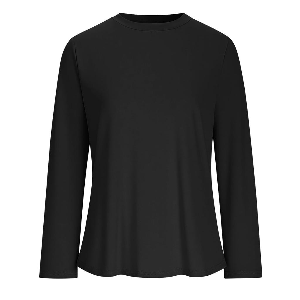 Women's Long Sleeve Breathable Athletic Pullover Loose Fit Round Neck Lightweight Yoga Top for Exercise Workout Running and Casual Wear