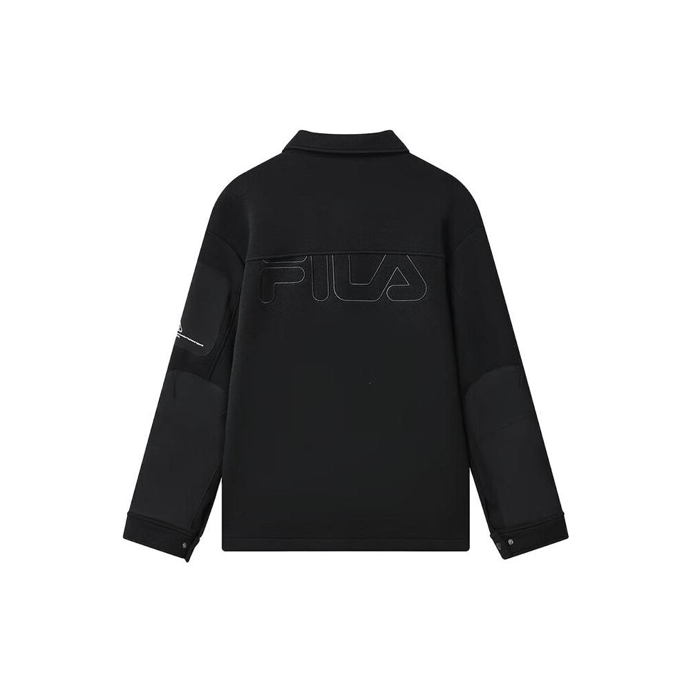 FILA Original Series Printed Letter Zipper Hoodie Jacket Men jackets Black F11M319502F-BK