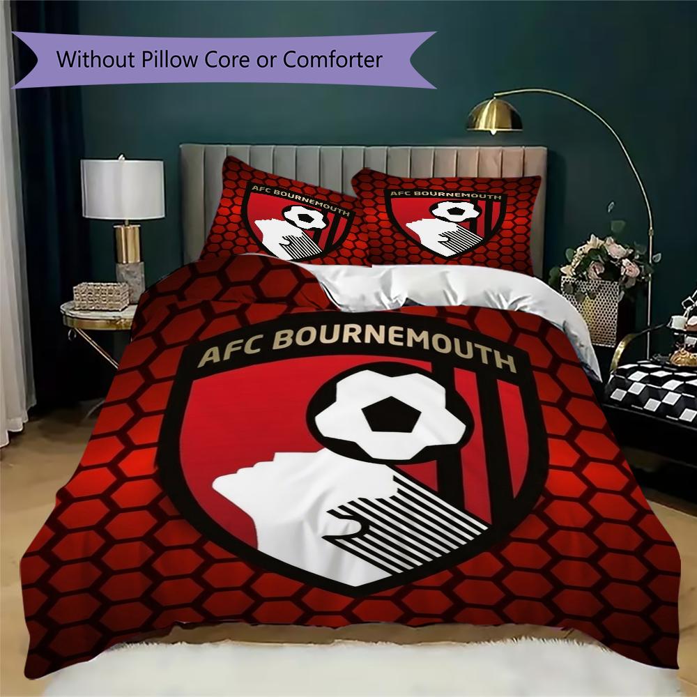 Set Copripiumino con Fantasia AFC Bournemouth Copripiumino Federa Decorazione per la Casa Regalo di Compleanno (1 * copripiumino + 2 * federe senza imbottitura)