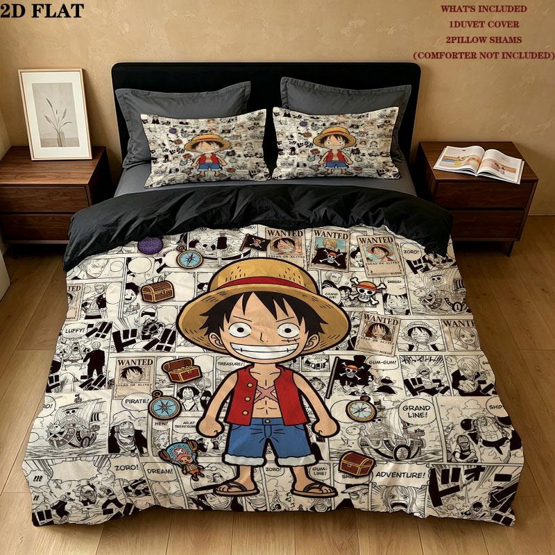 Juego de Colcha con Estampado de Una Pieza Funda de Colcha Funda de Almohada Regalo de Cumpleaños para el Hogar(1 * funda nórdica + 2 * fundas de almohada, sin núcleo)