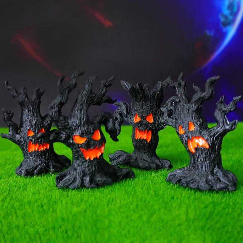Gruseliger Baum, gruseliger Horror-Baum, Gesicht, Rinde, Dämonenfigur, Tischdekoration, für drinnen und draußen, Halloween-Dekoration für Partys, Spuk