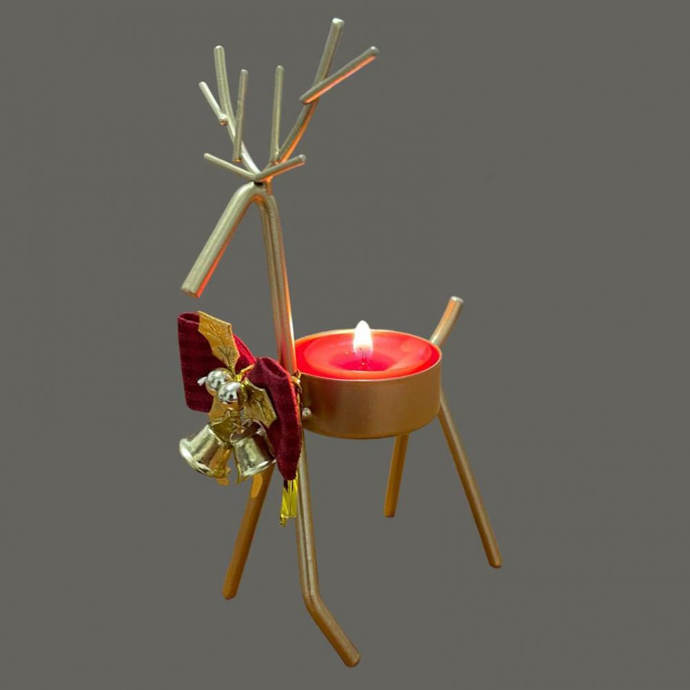 Christmas Reindeer Candle Holder Elegant Gold Christmas Reindeer Tealight Candle Holder for Table Window Decor Festive Holiday