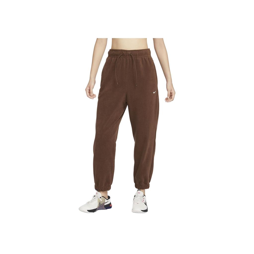 Nike As W Nk One Tf Spodnie Polarowe Gcel Wzór z Logo Ciepłe Spodnie Sportowe Dzianinowe ze Ściągaczem i Mankietami Spodnie Damskie Khaki HQ4877259