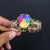 Regenbogen Solarquarz Armband, 999 Kupferdraht umwickelter Edelsteinschmuck, Handgefertigtes Armband für Thanksgiving