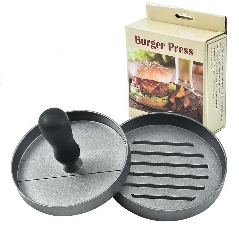 

2025 Burger Meat Mold 9 cm Round Hamburger Press Aluminum Alloy Hamburger Meat Beef Grill Mould Burger Press Patty Maker Mold A