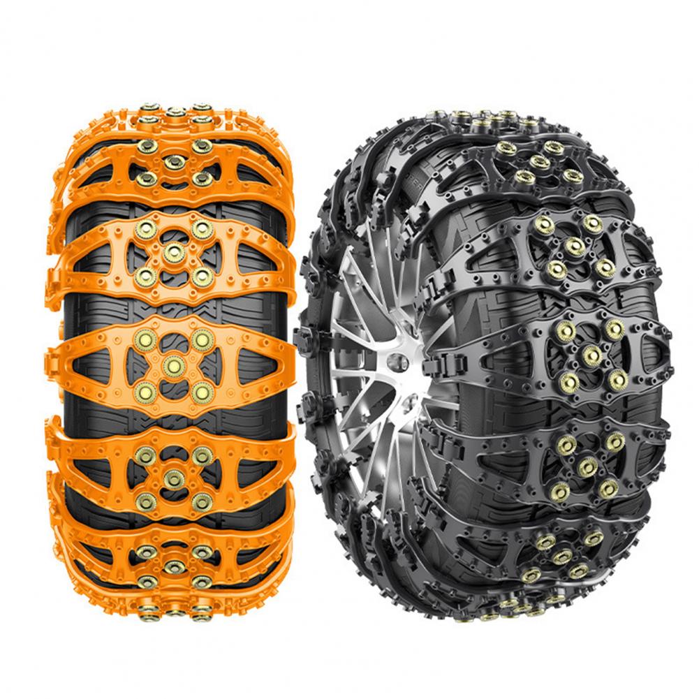 Resilient Tire Chains Universal Fish Bone Car Tire Chains Anti-sliding Wear-resistant Grip for Vehicles 2/4/6pcs Off-road Tire