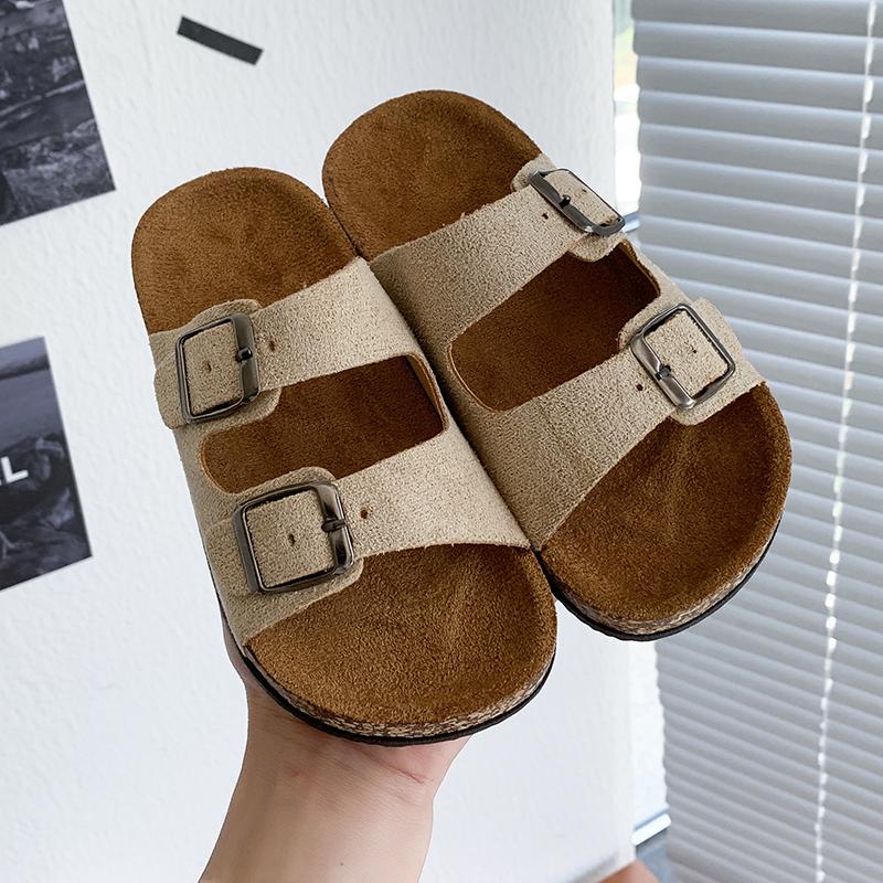 New Summer Kids Beach Cork Slippers for Girls Boys Children Outdoor Casual Non-slip Flat with Slide Shoe Boys Girls Sandals