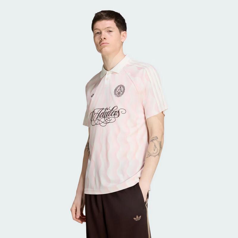 Мужская повседневная рубашка-поло Adidas с волнистым узором A/2XL