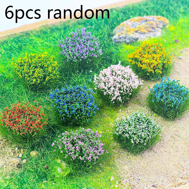 

6pcs/Lot Mixed Mini Flower Cluster Model Kits Miniature Plants Materials For Diy Micro Scene Layout Diorama Accessories