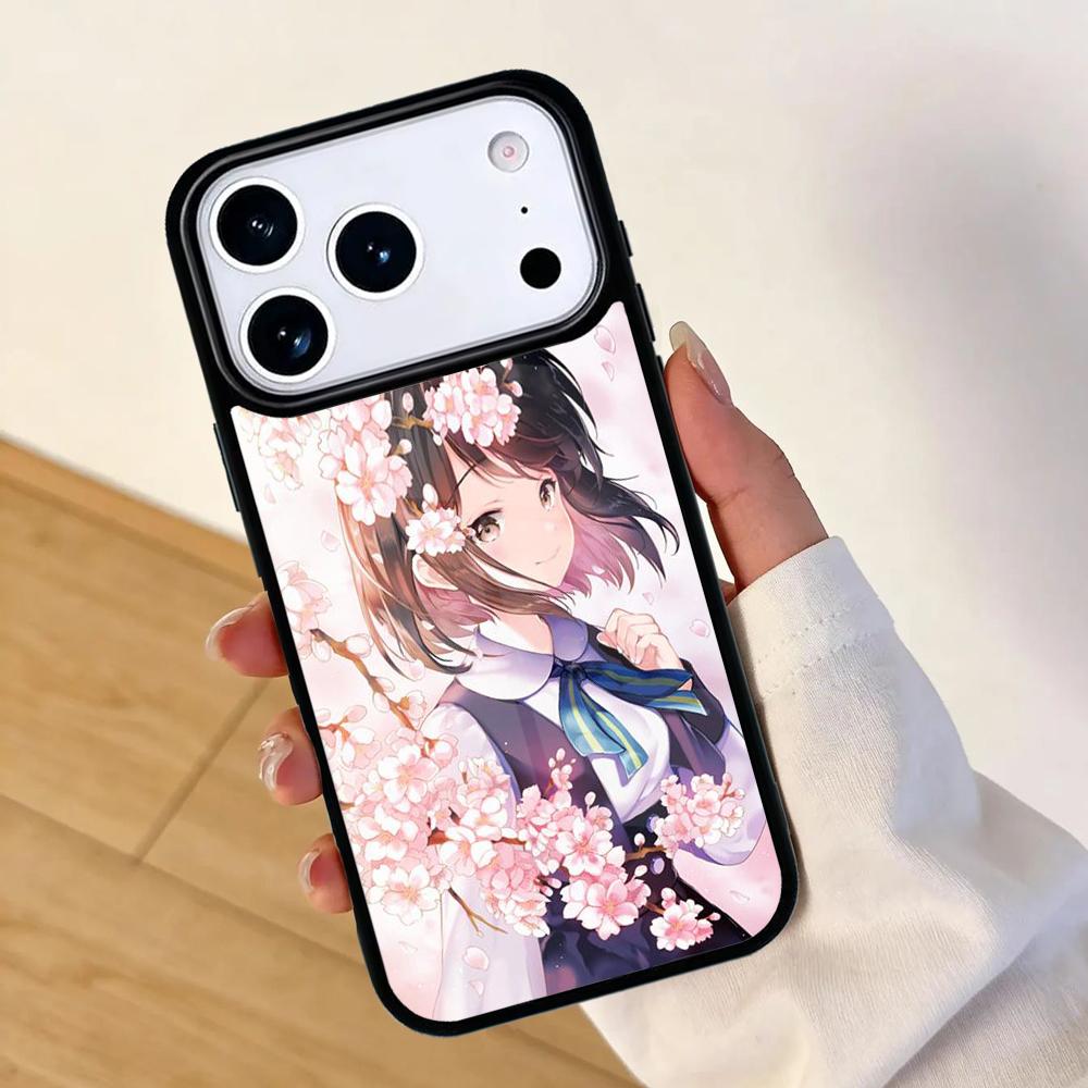 Japanese Sakura Anime Girl Mobile Phone Case for IPhone 17 AIR 16pro Max 15 14 13 12 11 Bumper Cover