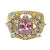 Exquisite Pink Diamond Butterfly Crown Ring: Fashionable, Versatile, Unique Design for Women