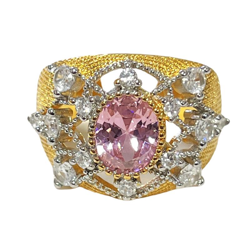 Exquisite Pink Diamond Butterfly Crown Ring: Fashionable, Versatile, Unique Design for Women