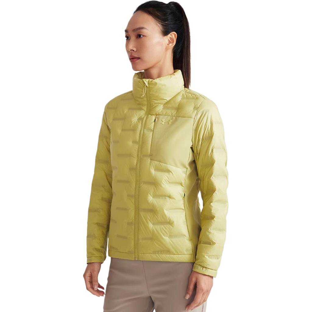 Under Armour Urban Outdoor Hiking Walking Series Breathable Windproof Warm Stand Collar Down Jacket Women outerwear Light-Army-Green 14322136D-0047