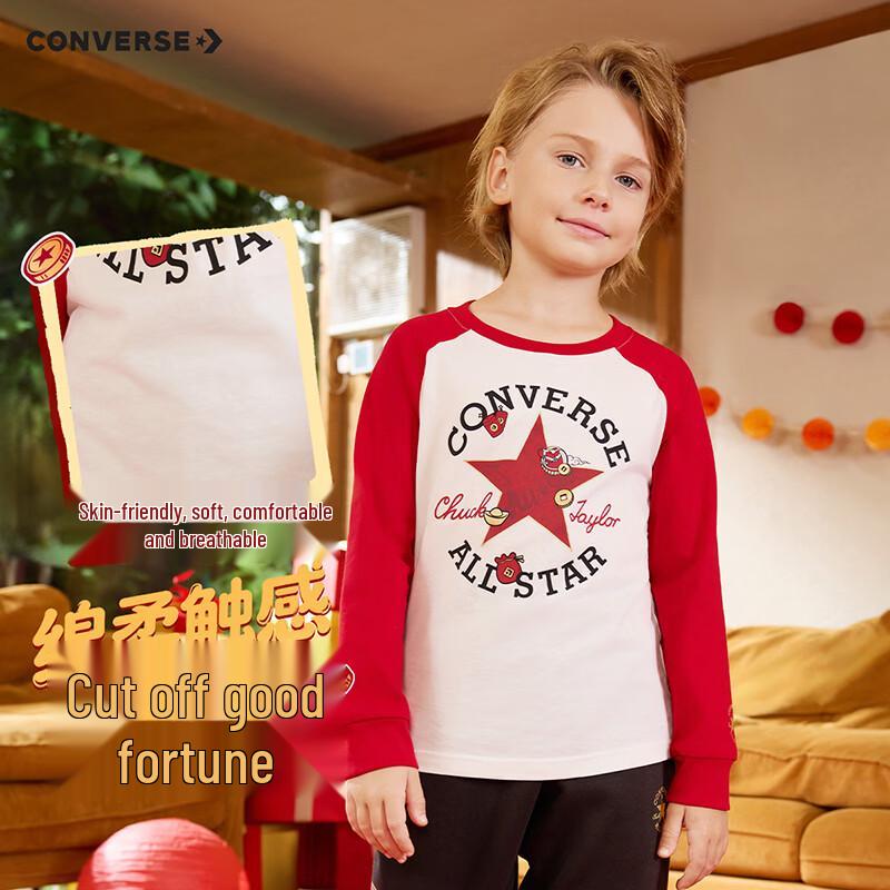 Converse Boys' Festive Red Long-Sleeve T-Shirt