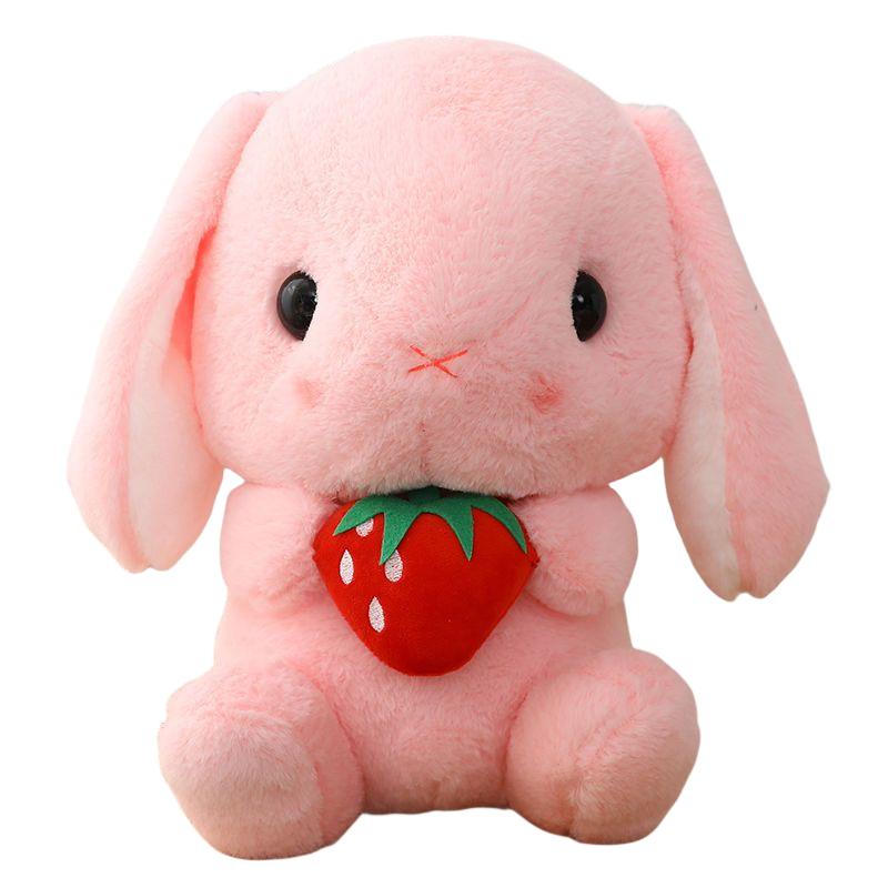 

Doll Rabbit Longeared Clover Bunny Plush Toy Cartoon Kids Gift Christmas Easter Strawberry,22cm/8.66in