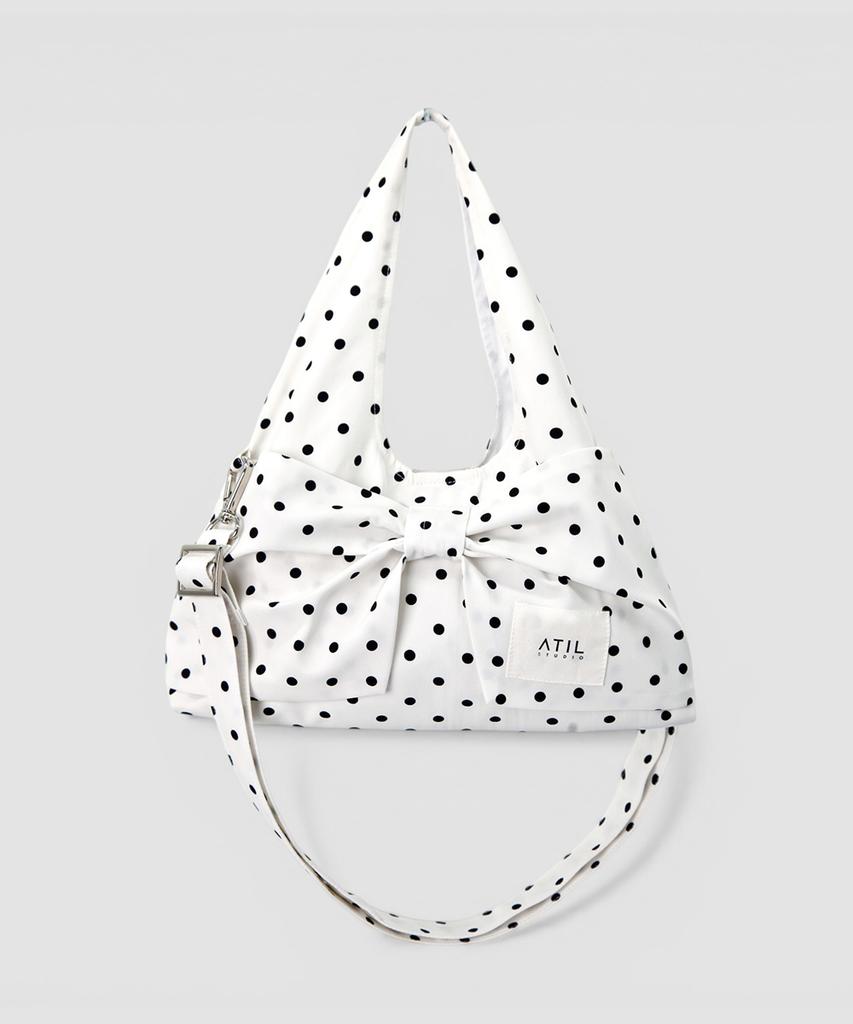 Atil Studio Dot Silk Dewey Mini Ribbon Dot Shoulder & Crossbody Bag _ [White]