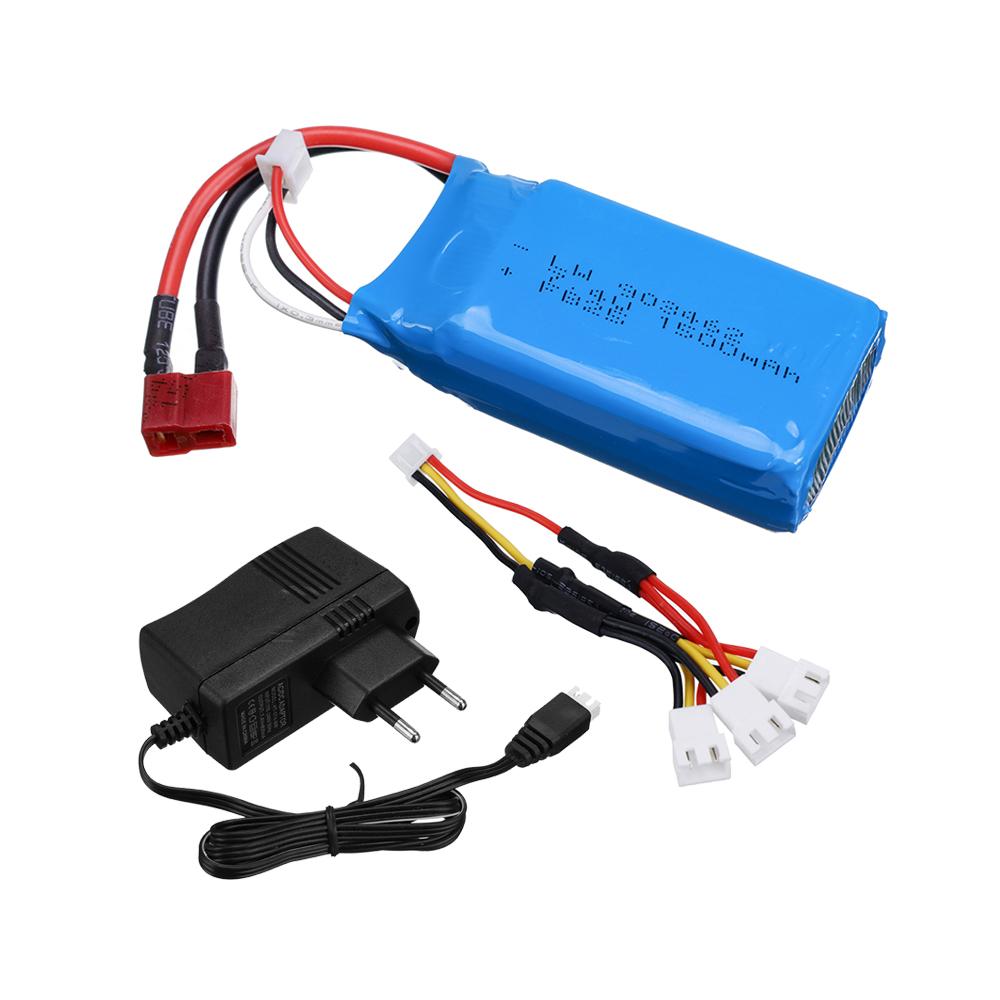 7.4V 1500mAh Lipo battery With Charger For Wltoys 12428 144001 A979-B RC Car battery Spare parts 2S 7.4 V 1500 mah 903462 T plug