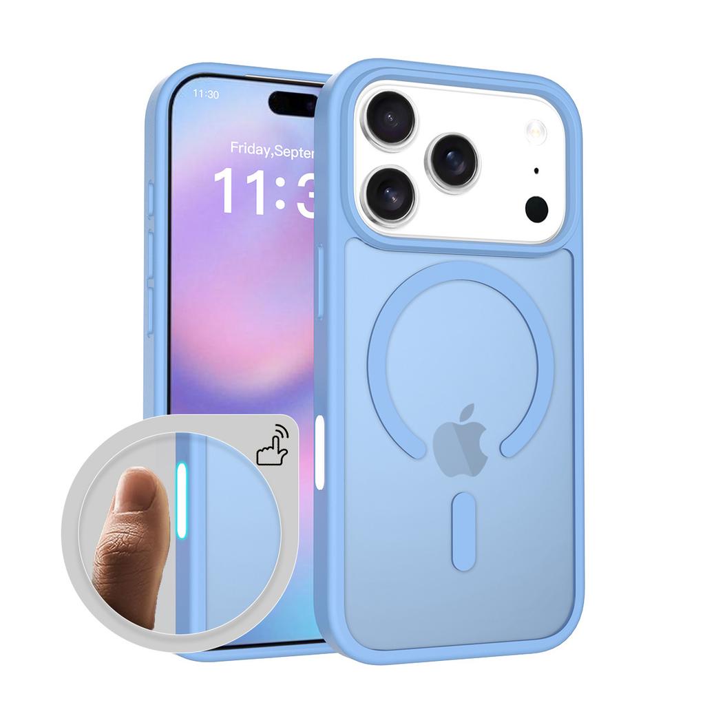 For Apple 17 Mobile Phone Case Frosted Translucent Magnetic with Camera Ai Button 16promax Anti-fall Protective Case