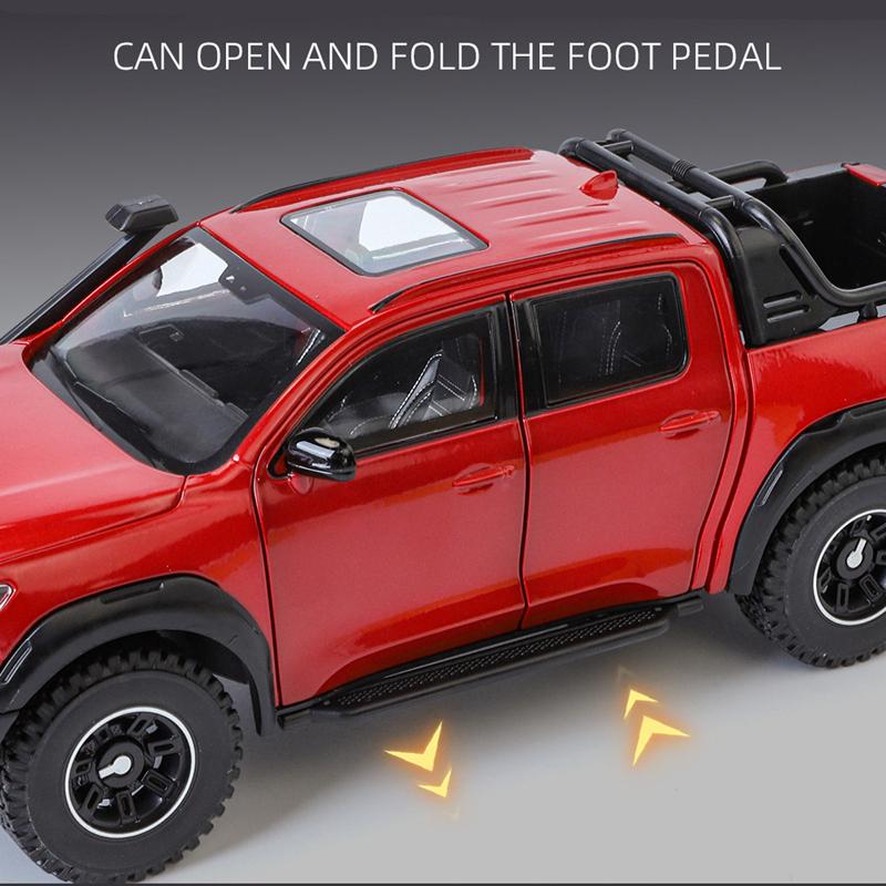 1/24 Great Wall Motor POER Pickup Model de mașină din aliaj din metal turnat sub presiune Vehicule de teren, model de mașină, simulare, lumină sonoră, jucărie pentru copii, cadou