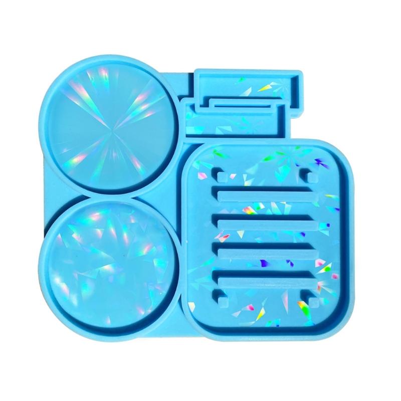 

Holographic Coaster Resin Molds, Coaster Silicone Molds for Epoxy Resin with Storage Box Mold for DIY Home Decorations 1