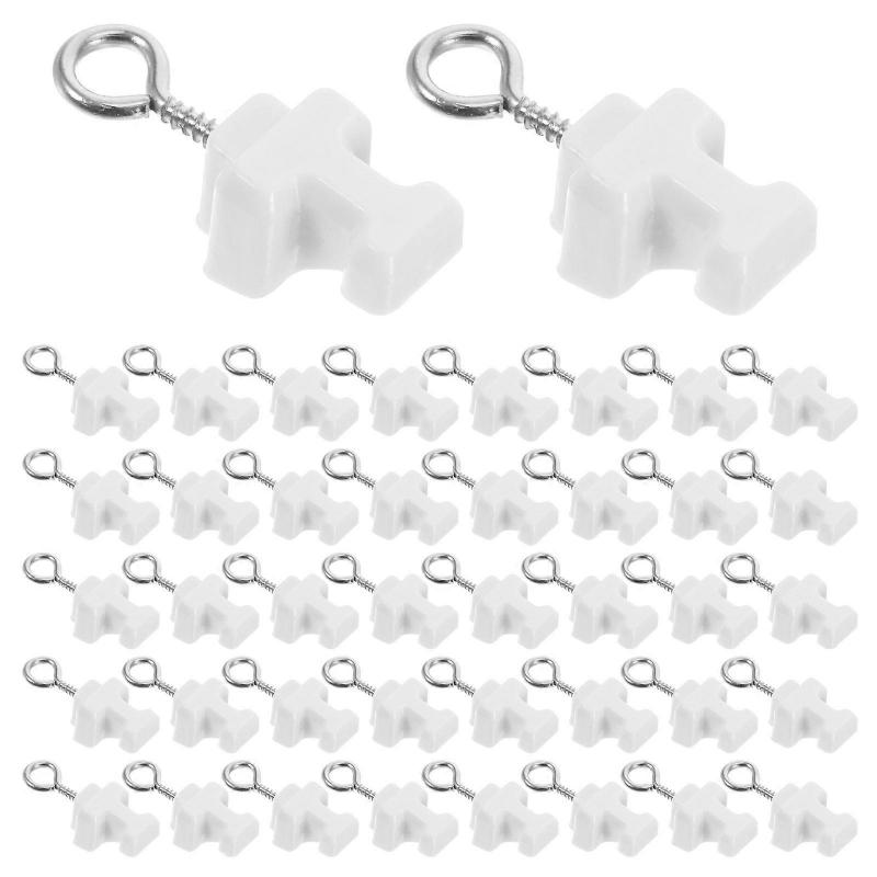 Curtain Track End Stops Beige Plastic Curtain Rail End Caps for Window 120Pcs