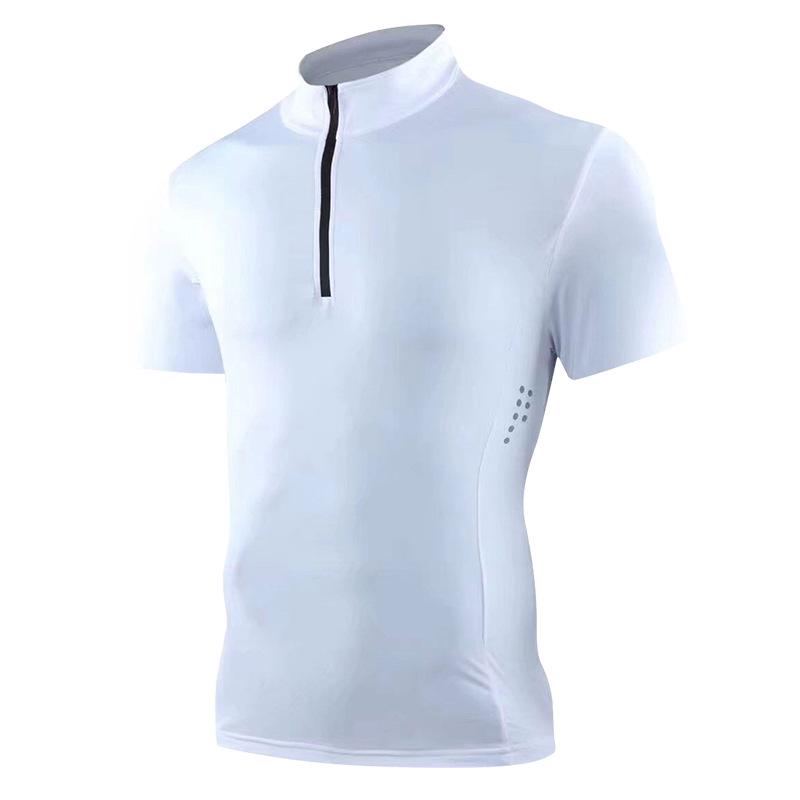 Men's Quick-Dry High Elastic Stand-Up Collar Fitness T-Shirt