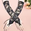 Vintage Lace Flower Fingerless Gloves for Ladies Fashion Roleplay Accessory Arm Sleeves for Weddings and Theme Parties