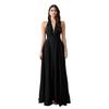 Women's French Neck Deep V Long Dress High Waist Waist Sexy Backless Temperament Dress Dress