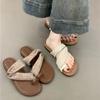 Soft-soled Roman sandals 2025 new Korean version of toe vacation beach shoes flat-soled cool slippers women's summer wear