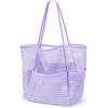 Beach Bag with Mini Pocket Beach Tote Bags for Women Large Foldable Mesh Swimming Pool Travel Bags Sandproof