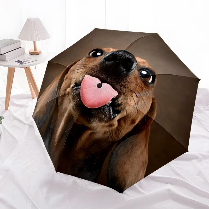 1pc Dachshund Open/Close Folding Umbrella, All- Portable Umbrella for & Men, Stylish Accessory (Holiday Gift) 8-Rib yy251213104