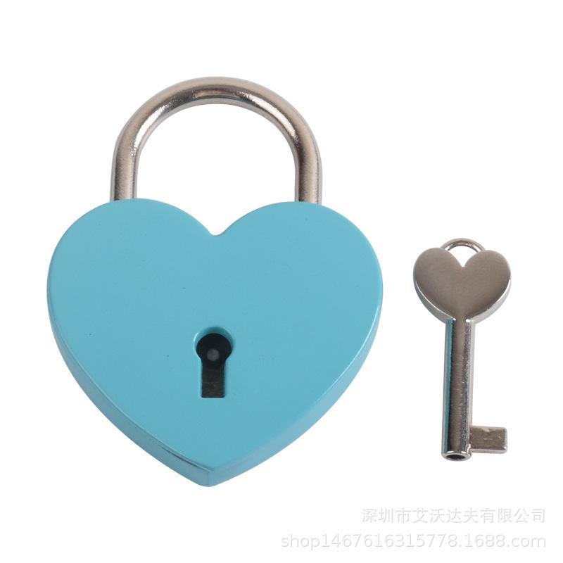 Heart Lock Vintage Metal Padlock Luggage Bag Suitcase Box Lock With Key Wedding Lover Diary Book Handbag Lock Promotion Gifts