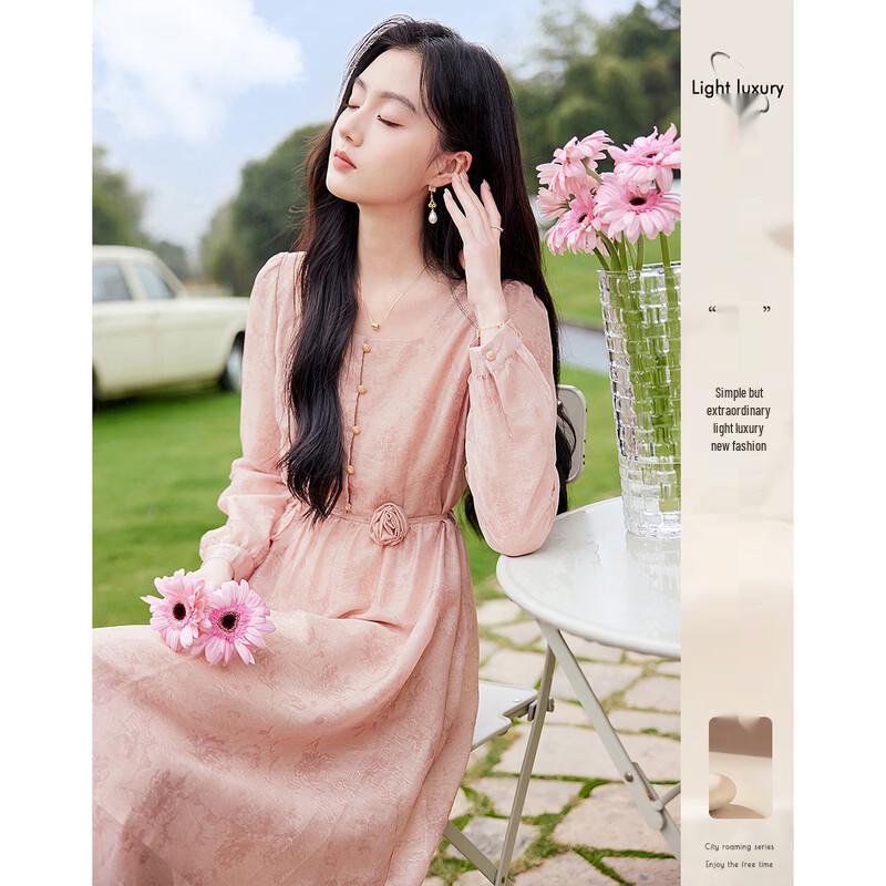 Elegant French Design A-Line Midi Dress S