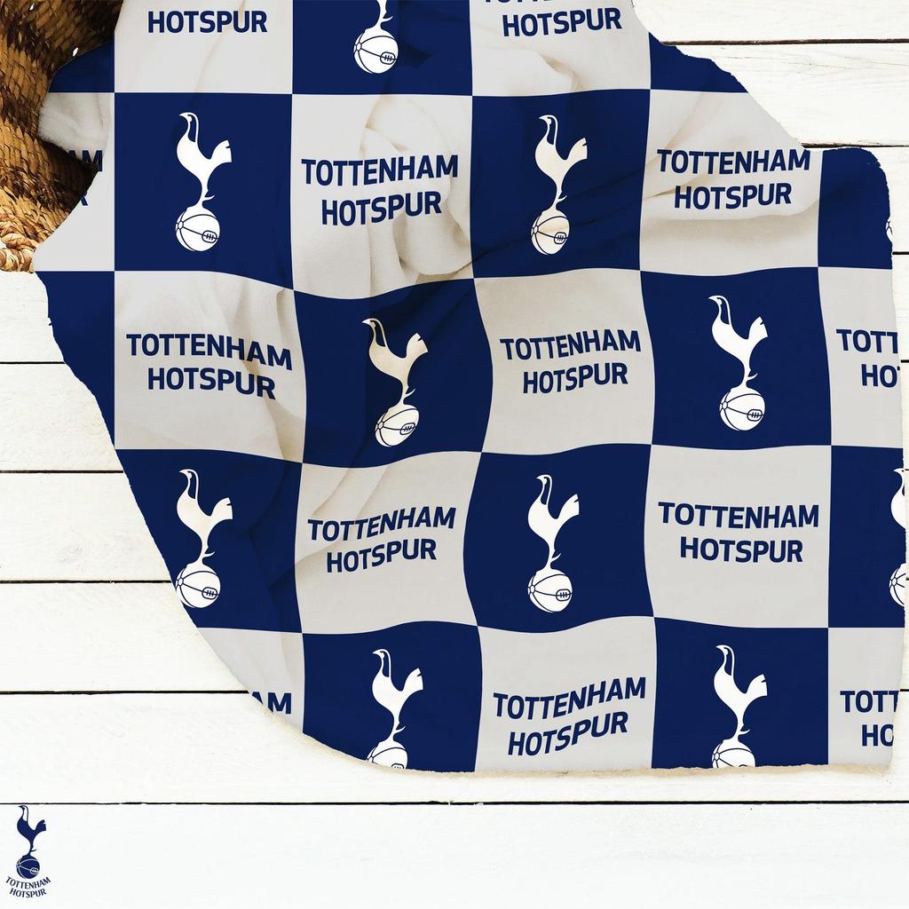 Tottenham Hotspur FC Polyester Checkered Fleece Blanket